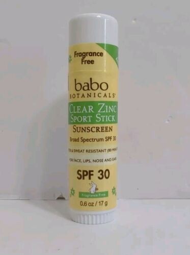 BABO Botanicals CLEAR ZINC Sport Stick Sunscreen SPF 30 Fragrance Free 07/2025 - Picture 1 of 3
