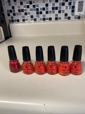 Vintage HTF Lot China Glaze Nail Lacquer Pure Torture & Go Crazy Red