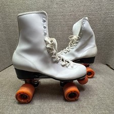 Vintage Roller Derby Quad Roller Skates Women 9 White Adjustable Outdoor Skating