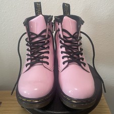 Doc Marten  s Airwair Kids Pink Patent Leather Boots Size 10 Youth