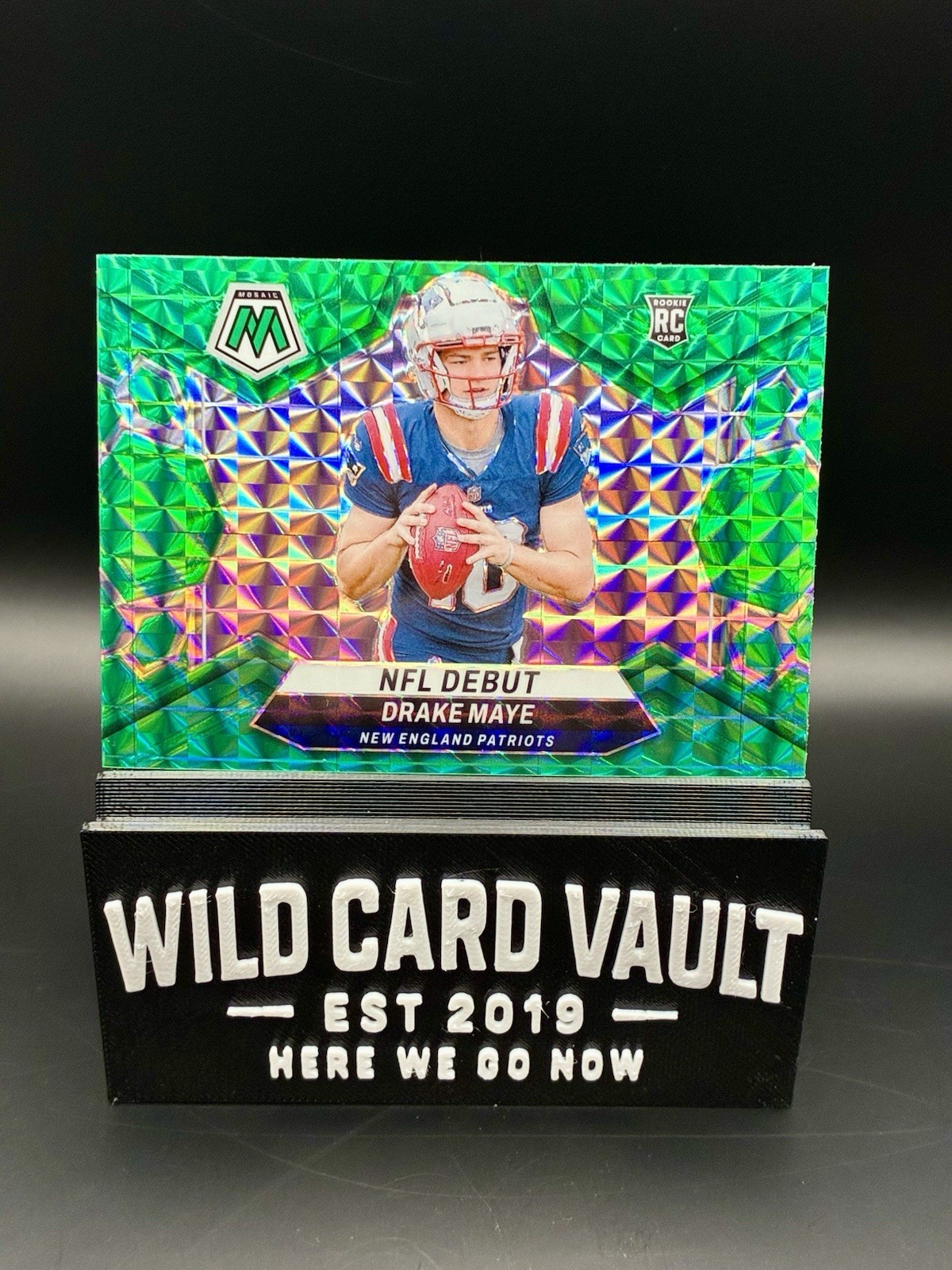2024 Panini Mosaic - NFL Debut Drake Maye #273 Green Mosaic Prizm (RC)