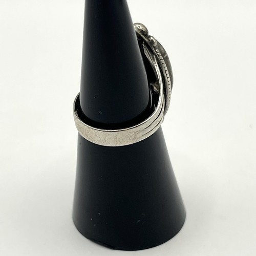 Navajo Signed Cortez H VS Sterling Silver Turquoise Ring Size 5.5 - Picture 4 of 14