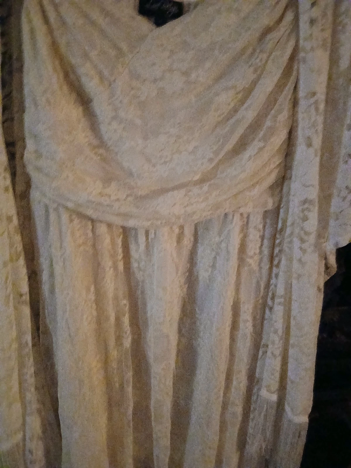 OFF WHITE Abito Love Reign foderato con scialle bianco sporco basso alto XL