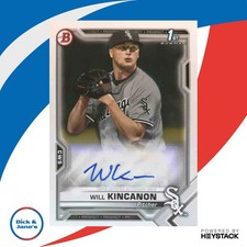 2021 Bowman Will Kincanon Auto #PAPR-WK 1st Prospect Chicago White Sox