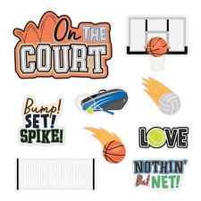 Creative Memories ON THE COURT Sports - Embellishments 9 die cuts