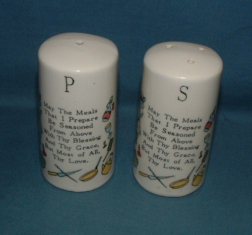 VINTAGE BLESSING SALT & PEPPER SHAKERS - JAPAN - USED