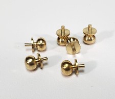 Dollhouse Doorknobs Round Gold Brass Set of 6 Large 1:12 Scale Miniatures