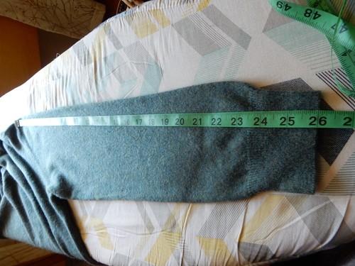 SUÉTER CUELLO EN V PARA HOMBRE LA TIENDA DE HOMBRES 100% CACHEMIRA VERDE AZULADO GRIS TINTE M/L - Imagen 7 de 11