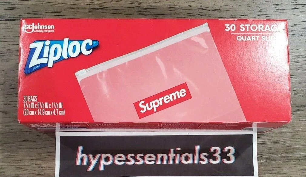 EN MAIN flambant NEUF 2020 sacs Supreme x Ziploc (boîte de 30) boîte rouge logo authentique