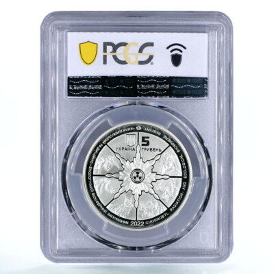 Ukraine 5 hryvnias Chernobyl Reserve Brown Bear Fauna MS70 PCGS
