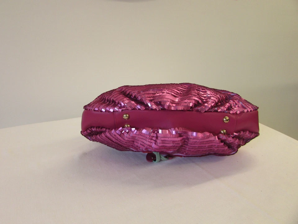 Designed in New York by Sharif Women Limited Edition Pink Sequins Shoulder Bag - Image 4 of 4