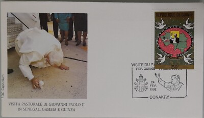 BUSTA PRIMO GIORNO FDC PAPA GIOVANNI PAOLO II IN SENEGAL GAMBIA GUINEA 24/2/1992