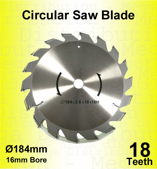 PDA 184mm X 16mm Bore 18t Universal Circular Saw