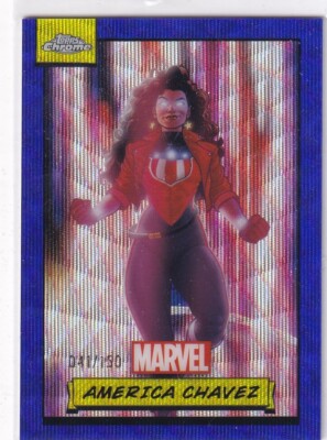 Topps Marvel Chrome 2024 Card Nr. 66 America Chavez Blue Wave Refractor 41/150