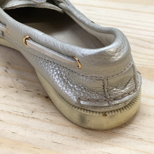 Sperry Shoes Womens 6.5 M Top Sider Conway Casual Lace Up Boat Silver Leather - Picture 9 of 18