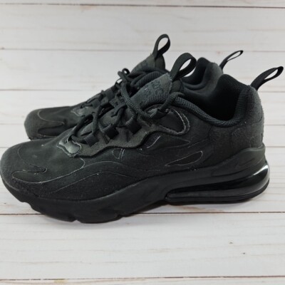 Nike Air Max 270 React Triple Black Athletic Shoes Size 4.5Y Womens 6 BQ0103-004