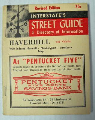 1961 Haverhill, Massachusetts Interstate Street Guide Directory/Information