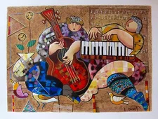 DORIT LEVI "FOLKLORE" Hand Signed Limited Edition Art Serigraph