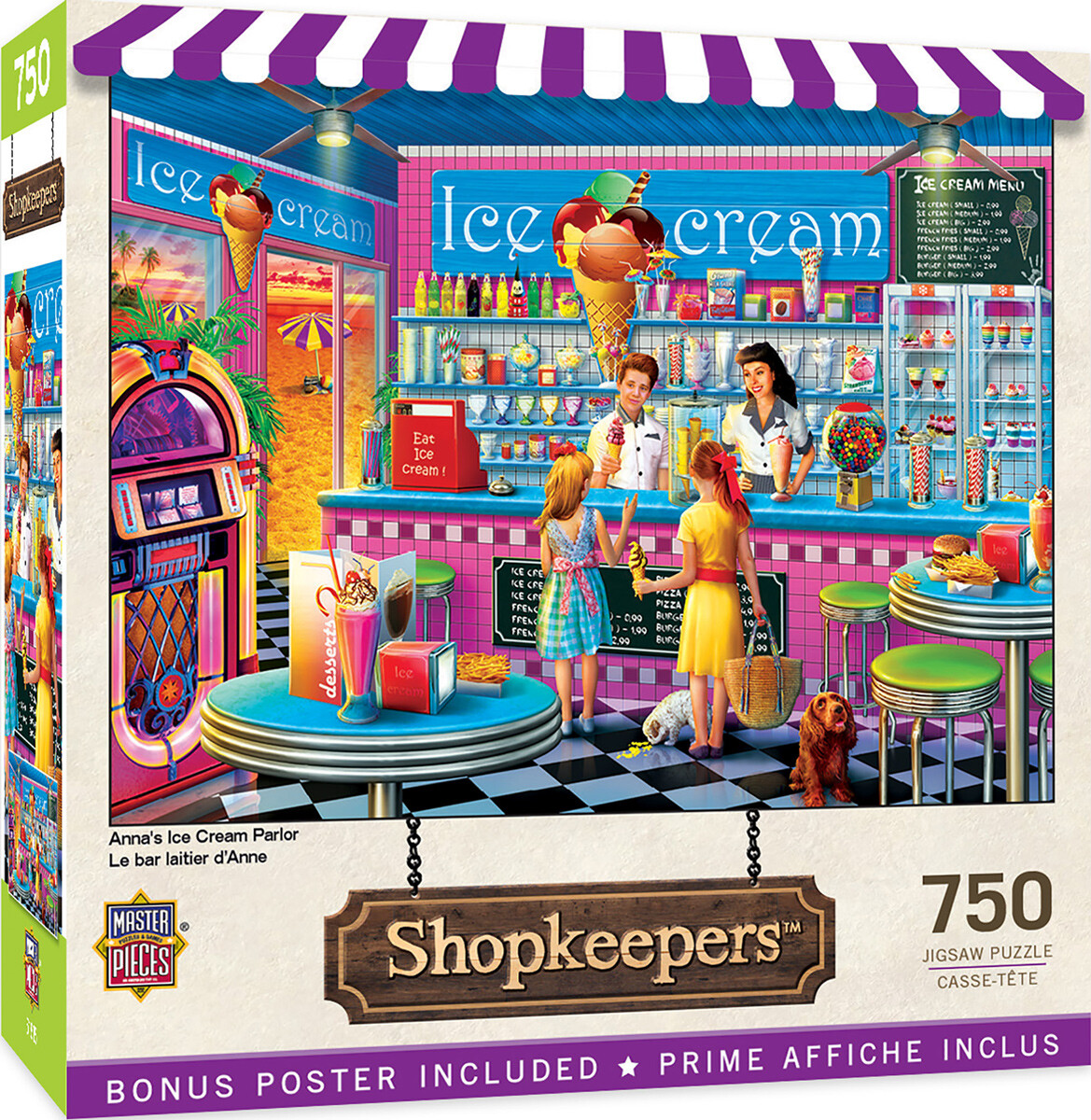 MasterPieces Anna's Ice Cream Parlor 750 Piece Jigsaw Puzzle By MasterPieces Anna's Ice Cream Parlor 750 Piece Jigsaw Puzzle By