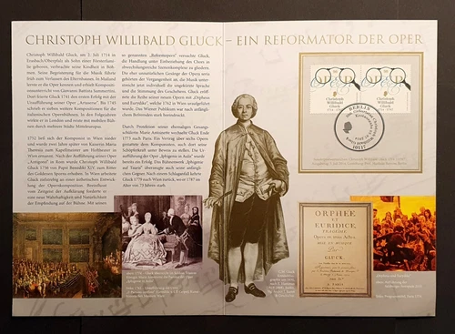 Germany Stamps 2014 Gluck 300th Anniversary Pair First Day Cover Card (w)