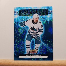 2023-24 Upper Deck Series 1 Hockey Mario Ferraro Dazzlers BLUE Foil card # DZ-24