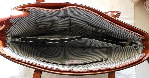 LAURA JONES Tab Tote Bag Tan - Picture 4 of 4