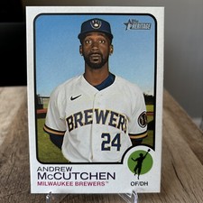 2022 Topps Heritage High ANDREW MCCUTCHEN Brewers 1973 OVERSIZED BOX TOPPER