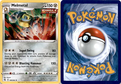 melmetal single strike pokemon card value ex 153/197 Double Rare - Obsidian Flames Stage 1 Melmetal - 189/264