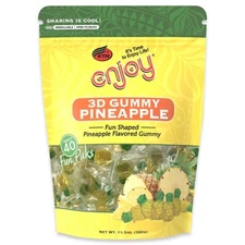 Enjoy 3D Pineapple Flavored Gummy 11.3oz Bag 40ct Individually Wrapped NEW