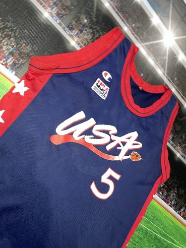 Grant Hill USA Team Olympics Champion Basketball Jersey Youth Sz XL 18/20 - Picture 3 of 11