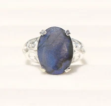 Blue Labradorite Womens Ring, 925 Sterling Silver Designer Ring, Gift For Mother