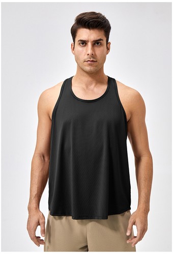 Men Sleeveless Loose T-Shirt Quick Dry Fitness Running Sports Breathable Tops - Picture 6 of 16