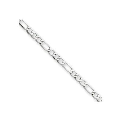14K 2,5 mm Weißgold halbmassiv Figaro Gliederkette Armband 7 Zoll