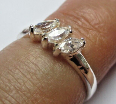 Bague Péristérite authentique double anneau argent 925 taille 56