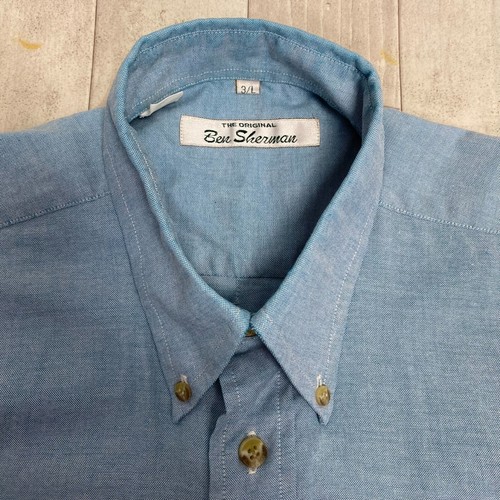 Vtg Ben Sherman Blau Knöpfe Oxford Hemd L 16 Mod Skinhead Suedehead Falten - Bild 3 von 8