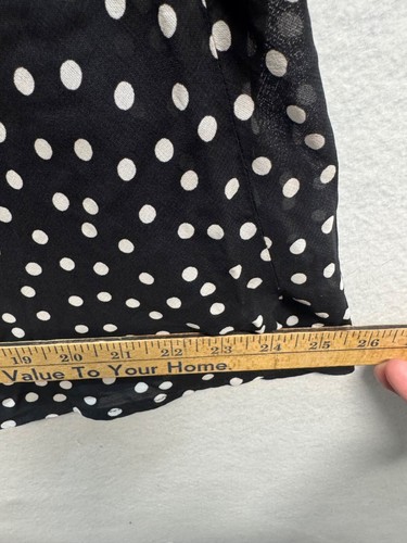 Black & White Polka Dot Rayon Skirt By Salaam Womens Small - Picture 8 of 8
