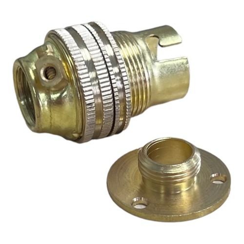 Jeani Brass Lamp Holder Un Switched Bayonet SBC Bulb Holder 1/2" & Flange Holder - Picture 4 of 12