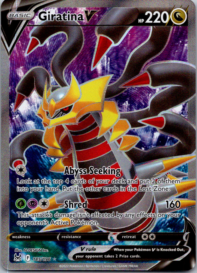 Giratina V (Full Art) Pokemon Card - Lost Origin 185/196 Ultra Rare Near Mint