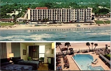 Beachcomber Oceanfront Inn Daytona Beach Florida Multi View Chrome Postcard