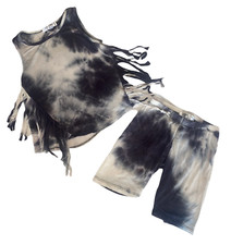 Joah Love girls 2pc tie dye fringe tank top and bike shorts outfit set 5