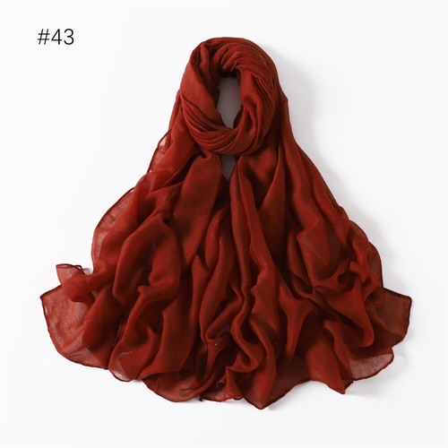 Bufandas viscosa para mujer de colores sólidos y envolturas pañuelo transpirable hiyab - Imagen 54 de 69