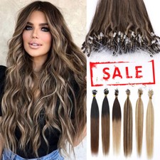 200 Strähnen Echthaar Microring Loop Extensions Remy Echte Haarverlängerung DICK