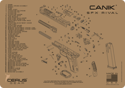 CANIK SFX RIVAL SCHEMATIC Handgun Mat FDE | eBay