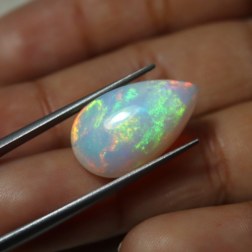 6.2 Cts 19.3x11.5 MM Echt AAA Grün Rot Gelb Feuer Äthiopische Opal Pear Cabochon - Bild 9 von 10