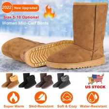 Waterproof Winter Womens Shoes Snow Boots Ladies Mid-Calf Boot Fur Warm Lining