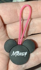 Black Mickey Mouse PVC Shoe, Purse, Zipper  Keychain Tag Charm Attachment 