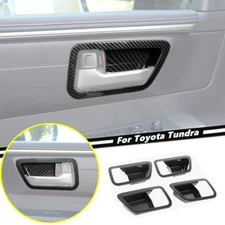 For Toyota Tundra 22-25 Carbon Interior Door Handle Bowl Cover Trim Decor Frame