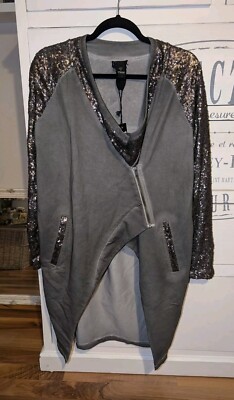  Nü by staff denmark  Weihnachten   Jacke Gr. S Grau Pailletten Materialmix 