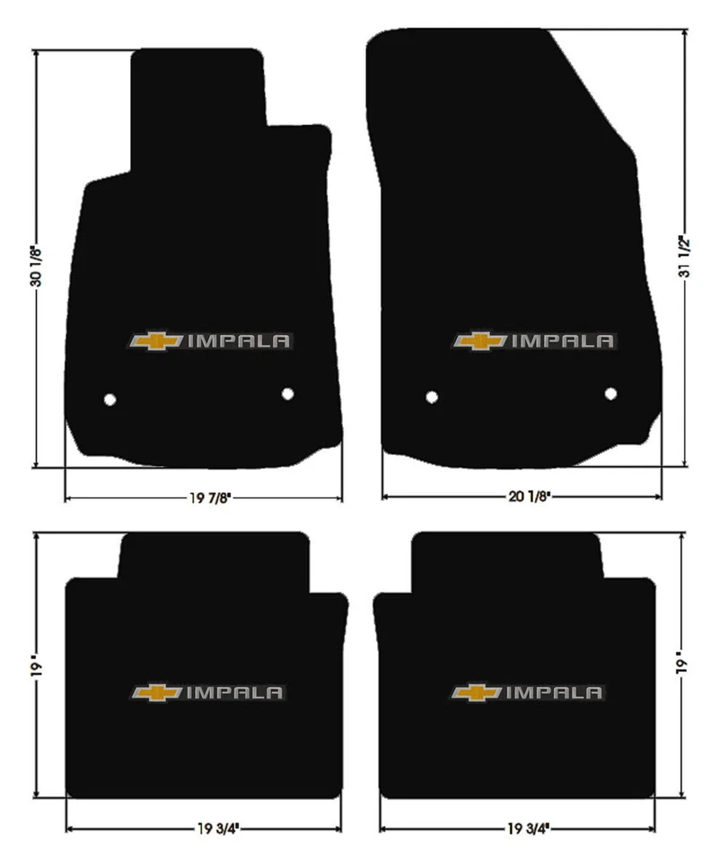 Alfombrillas Chevy Impala 2006-2020 nuevas con logotipo bordado en las 4 Foto 4 de 4