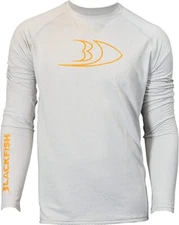 BLACKFISH CoolTech UPF Angler Long Sleeve Shirt, Profile Logo, X-Large, Gray